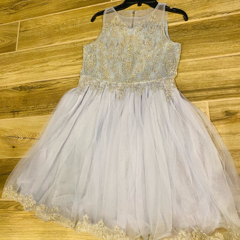 Girls periwinkle/light blue party dress Size 14 NWT